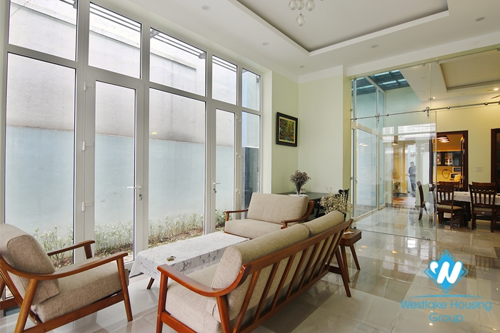 The house has beautiful three-bedroom space for rent in Hoan Kiem